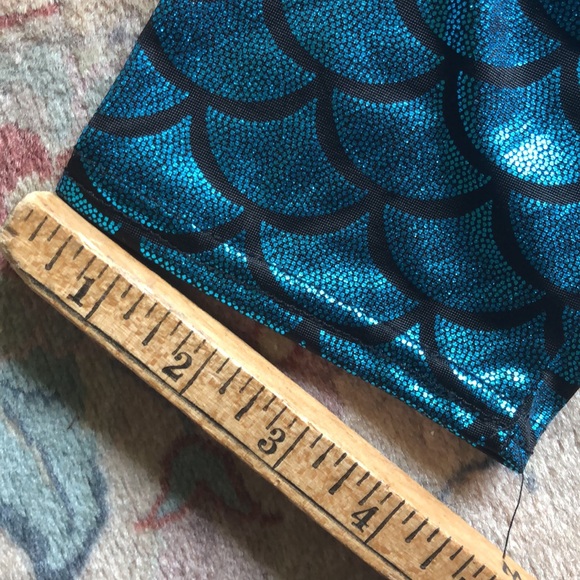 TWEEN MERMAID shiny metallic scale Leggings - Picture 9 of 15